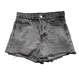 Old Navy Black Cut off Denim Jean Shorts, Sky-Hi A-Line, High Rise, Size 8